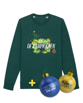 F.C. De Kampioenen - Heather Snow Glazed Green &quot;Logo&quot; Kerst Sweater