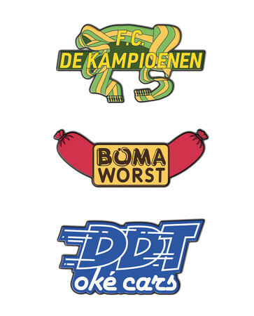 F.C. De Kampioenen  - Pin set 'Personage' + 'Logo'